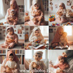 An adorable baby doll in traditional Muslim attire, promoting acceptance and representation.