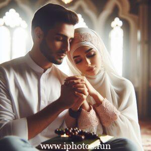 Beautifull Husband wife Prayer Islamic Photos