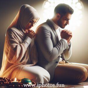 Beautifull Husband wife Prayer Islamic Photos