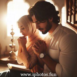 Beautifull Husband wife Prayer Islamic Photos