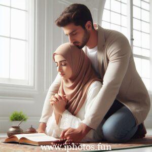 Beautifull Husband wife Prayer Islamic Photos