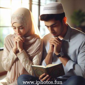 Beautifull Husband wife Prayer Islamic Photos