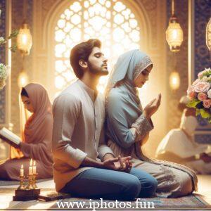 Beautifull Husband wife Prayer Islamic Photos