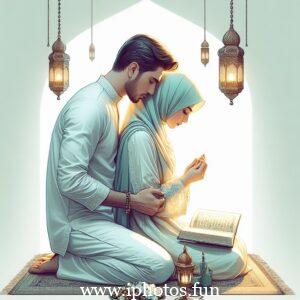 Beautifull Husband wife Prayer Islamic Photos