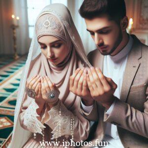 Beautifull Husband wife Prayer Islamic Photos