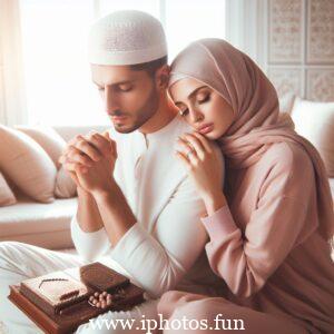 Beautifull Husband wife Prayer Islamic Photos