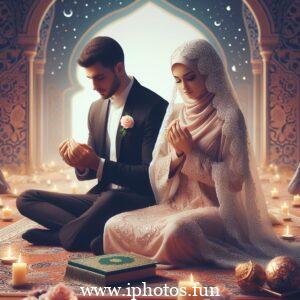 Beautifull Husband wife Prayer Islamic Photos