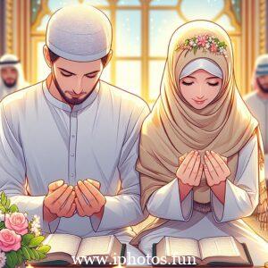 Beautifull Husband wife Prayer Islamic Photos