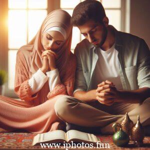 Beautifull Husband wife Prayer Islamic Photos