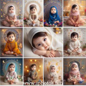 An adorable baby doll in traditional Muslim attire, promoting acceptance and representation.