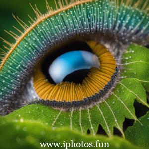 A macro image capturing the mesmerizing beauty of a peacock's eye with striking colors and patterns