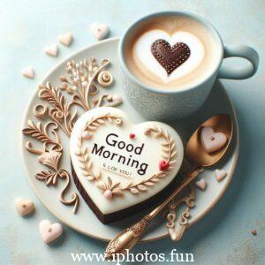 A cup of coffee with cookies and sweets on a wooden table, perfect for a cozy morning.