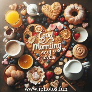 A cup of coffee with cookies and sweets on a wooden table, perfect for a cozy morning.